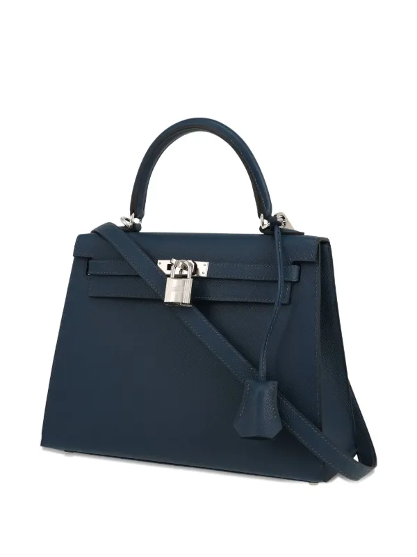 Hermès Pre-Owned Kelly 25 Handbag | Blue | FARFETCH