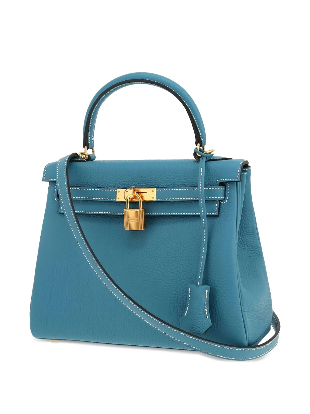 Pre-owned Hermes 2023 Kelly 25 Two-way Handbag In Blue
