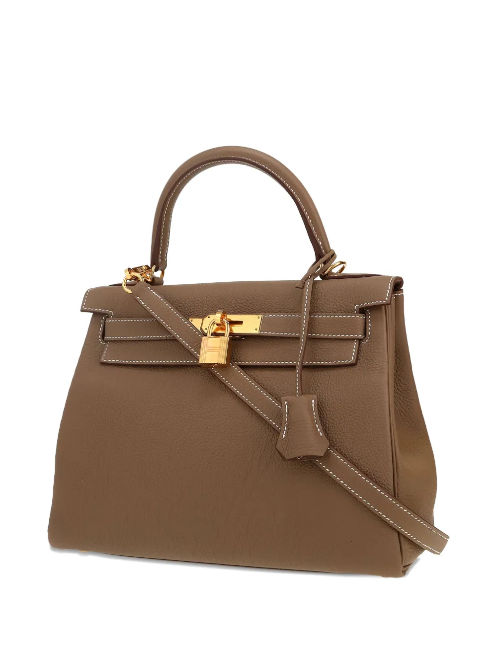 Pre-owned Hermes kelly 28 Handbag In Brown