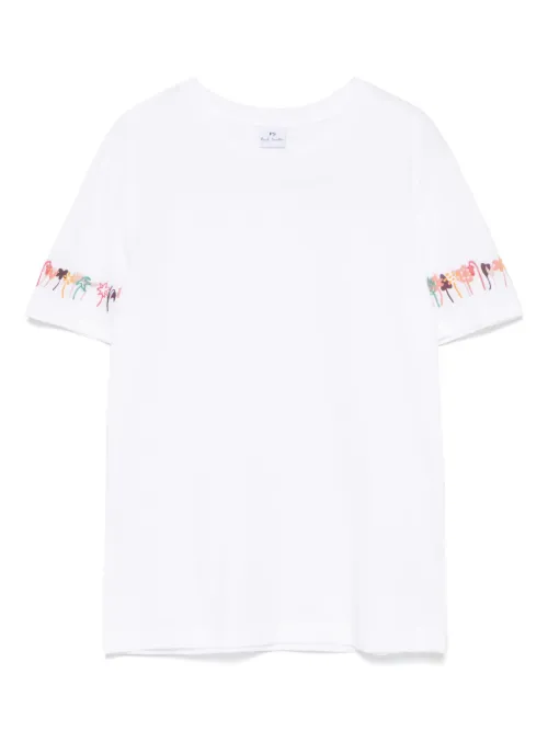 T-shirt à fleurs brodées - PS Paul Smith - Modalova