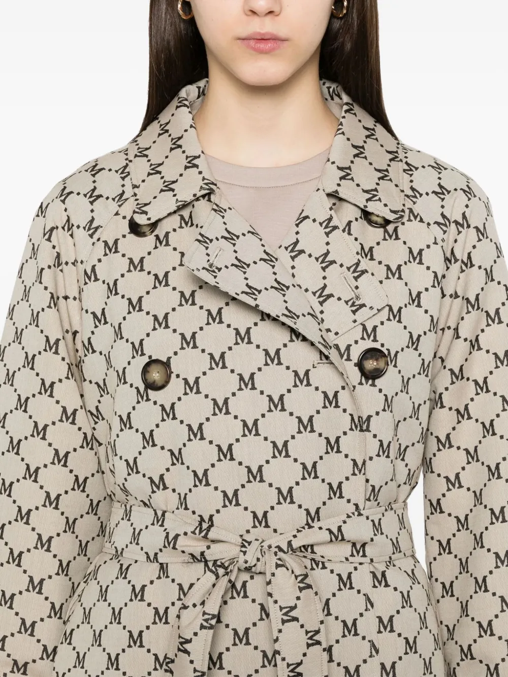 Max Mara monogram double-breasted trench coat Beige