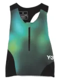Y-3 abstract-print performance top - Green