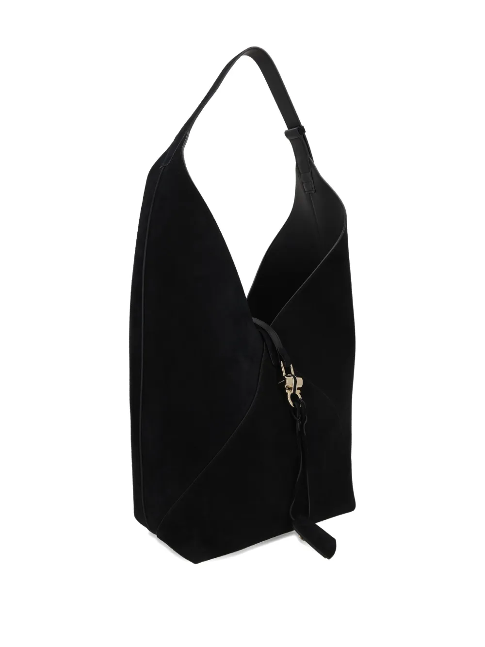 Ferragamo Slouchy Suede Hobo Bag In Black