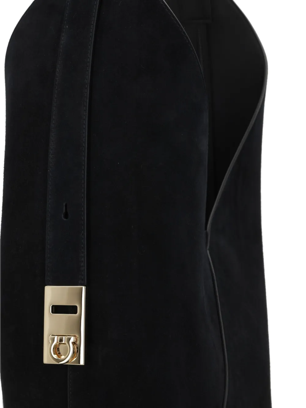 Ferragamo Slouchy Suede Hobo Bag In Black