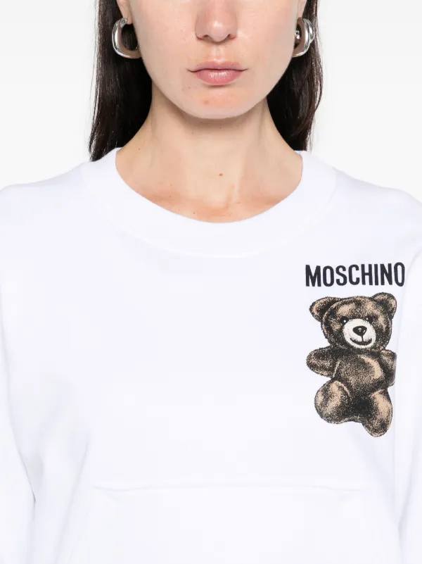 【関税込み】Moschino ホワイト Teddy Bear スウェットシャツ Cotton sweatshirt Teddy Bear | Moschino