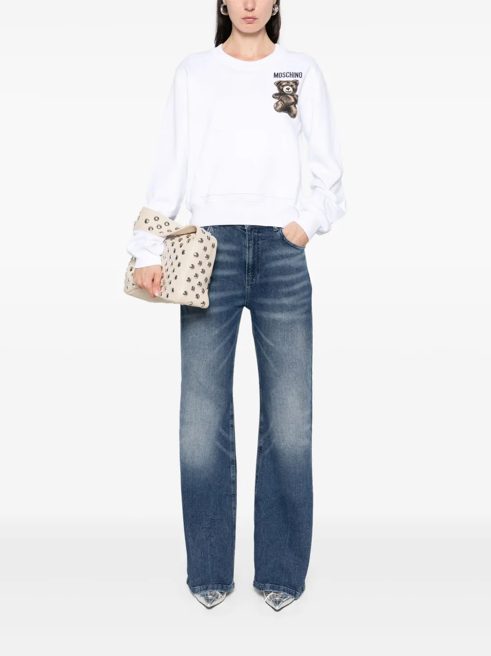 Moschino Sweater met teddybeerprint Wit