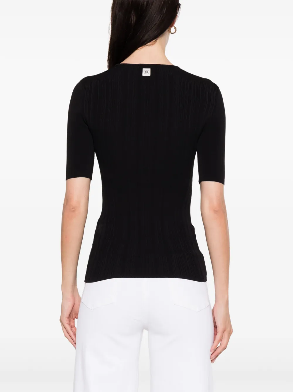 Elisabetta Franchi T-shirt met veters Zwart