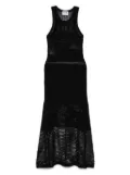 MOSCHINO JEANS open-knit midi dress - Black