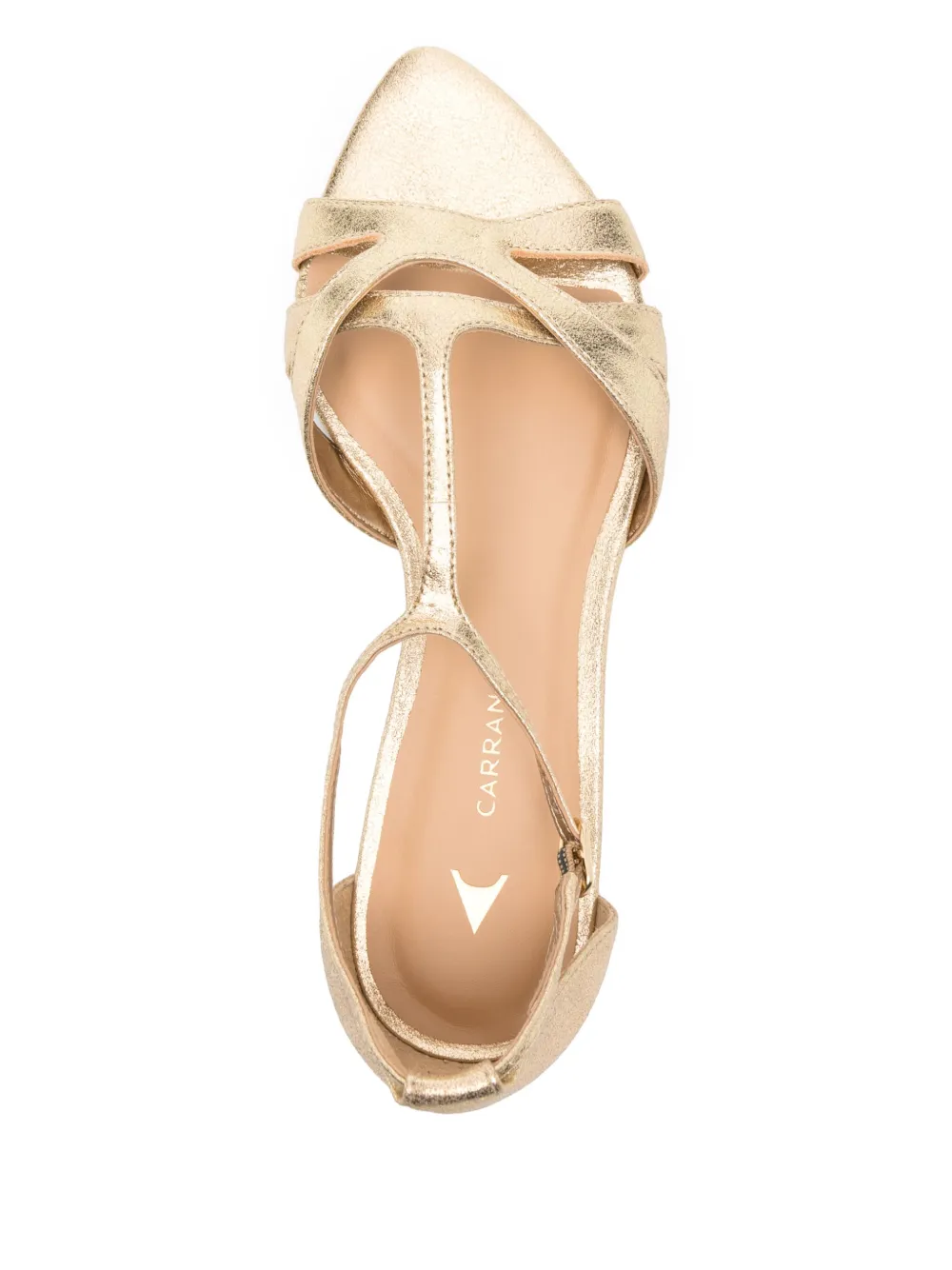 CARRANO leather flat sandals Gold