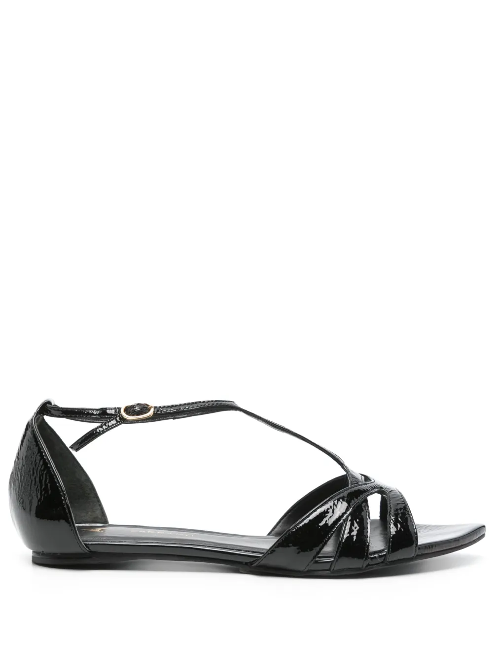 CARRANO leather flat sandals Black
