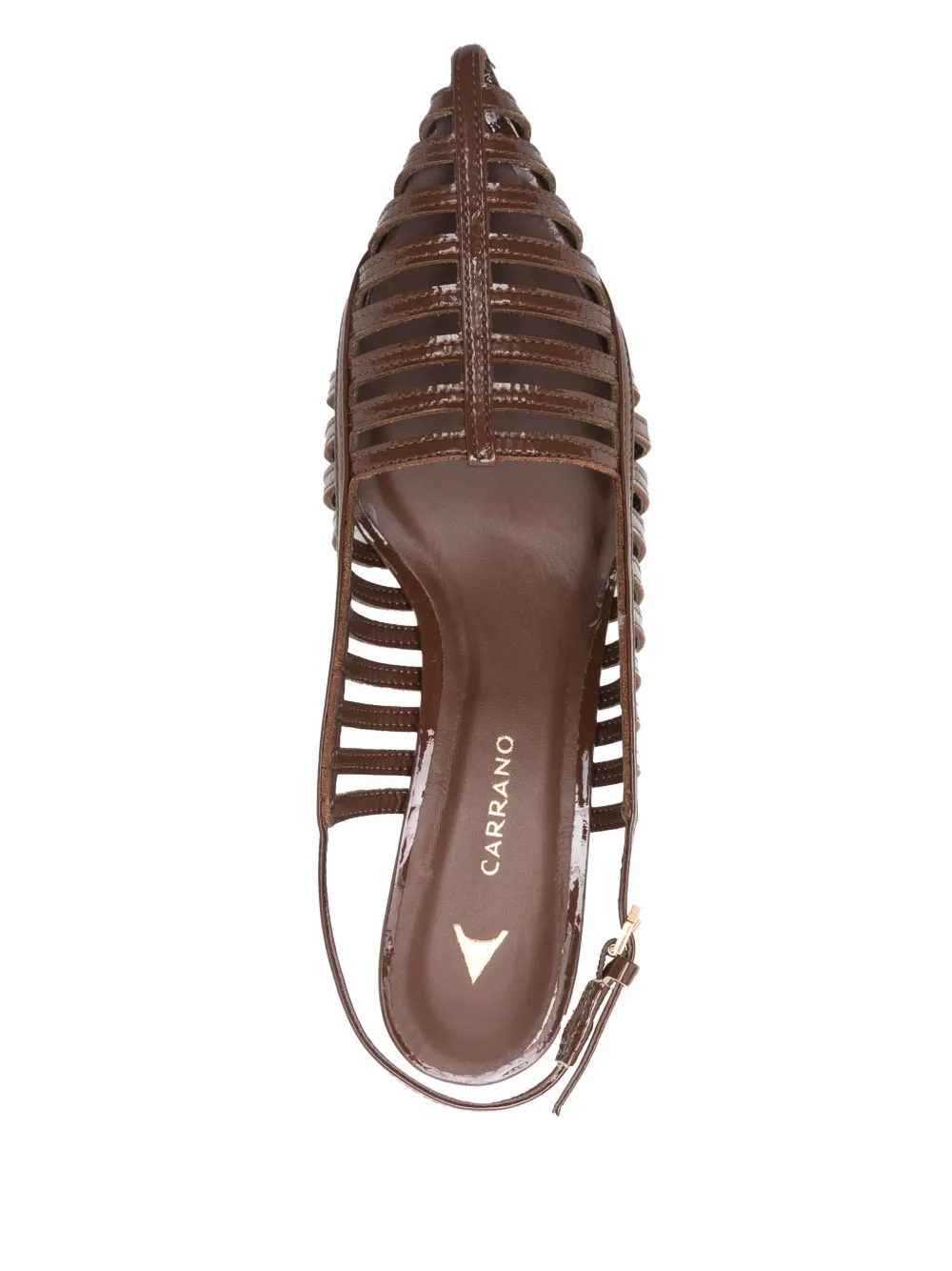 CARRANO 70mm leather slingback pumps Brown