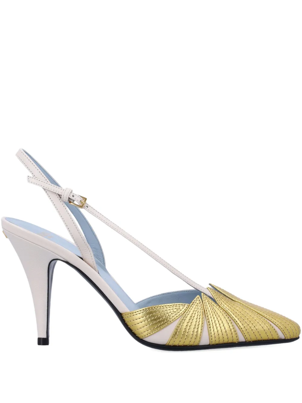 Valentino Folifoliage Sling Back Pumps In Neutrals