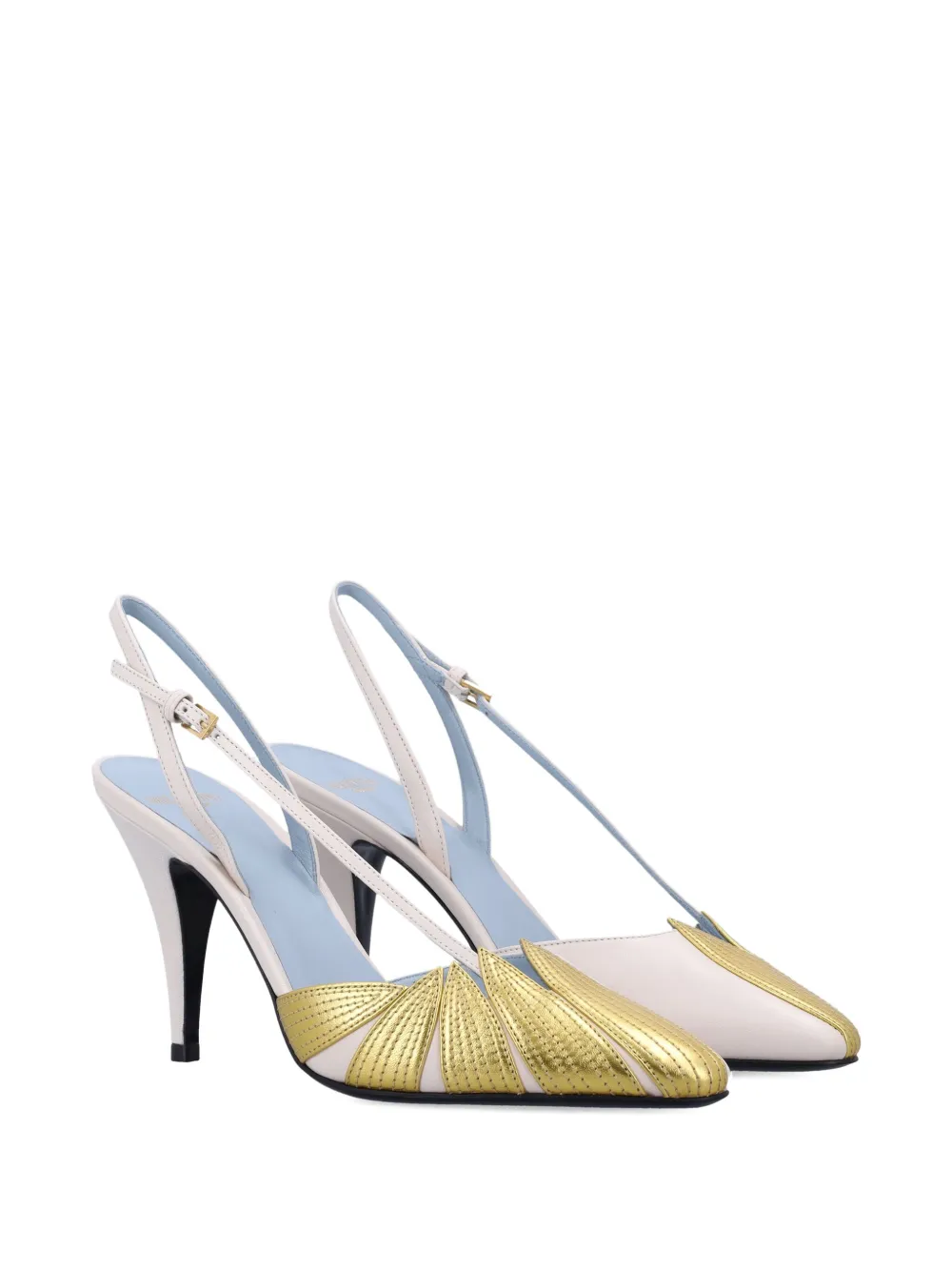 Valentino Folifoliage Sling Back Pumps In Neutrals