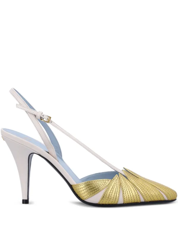 VALENTINO＞＞メタリックレザー スリングバック パンプス Valentino Garavani メタリック スリングバック パンプス