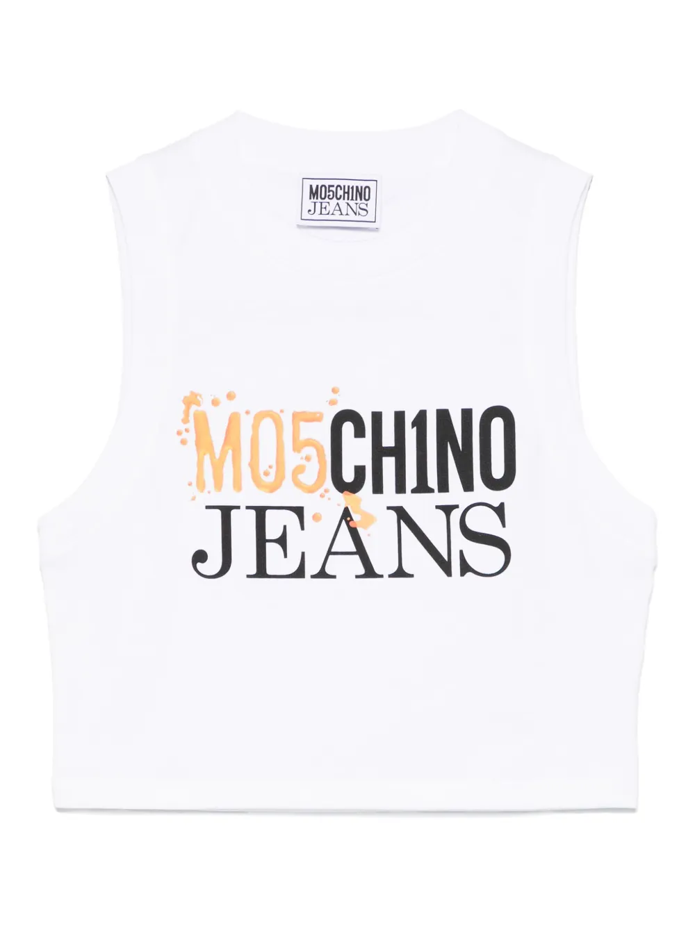 logo-print crop top