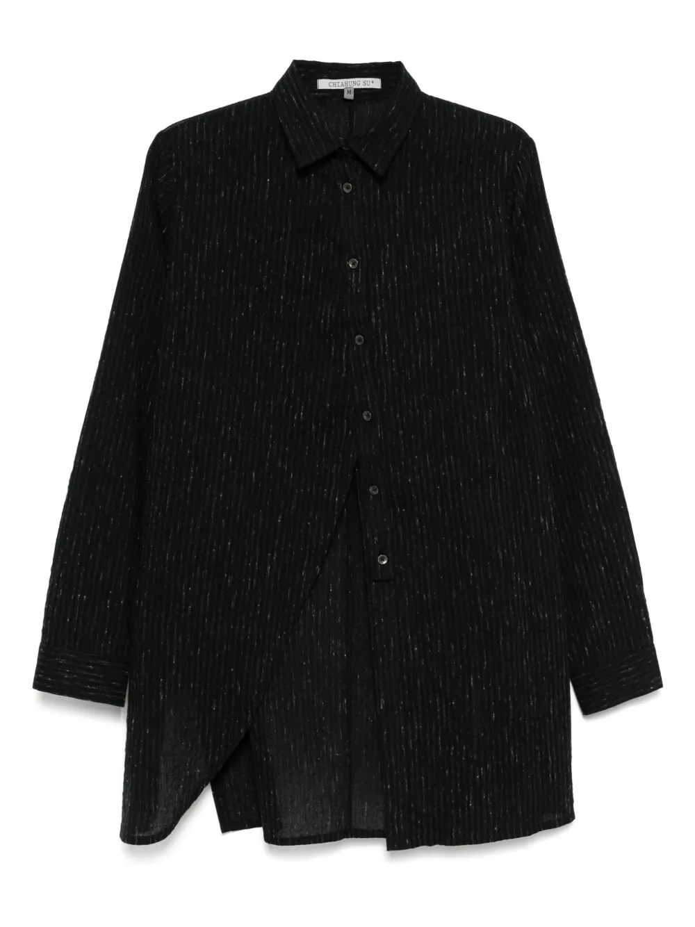 CHIAHUNG SU camisa asimétrica con rayas estampadas | negro | Image 1