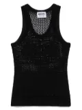 MOSCHINO JEANS open-knit top - Black