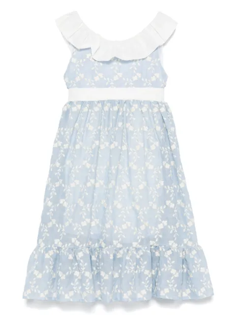 La Stupenderia floral-embroidered party dress