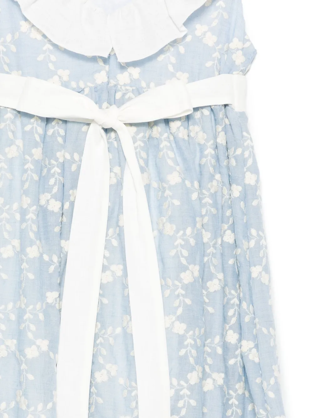 La Stupenderia Jurk met geborduurde bloemen Blauw
