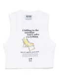 MOSCHINO JEANS printed cropped top - White