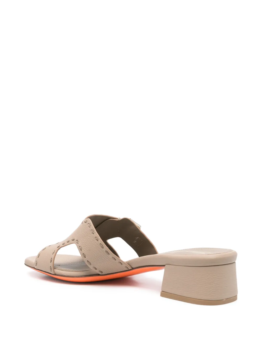 Shop Santoni 35mm Buckle-detailed Sandals In Nude