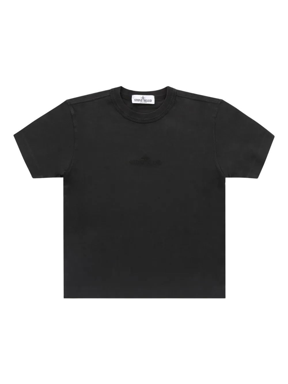 Stone Island Junior T-shirt met geborduurd logo Zwart
