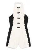 Elisabetta Franchi scallop-edge crepe playsuit - Neutrals