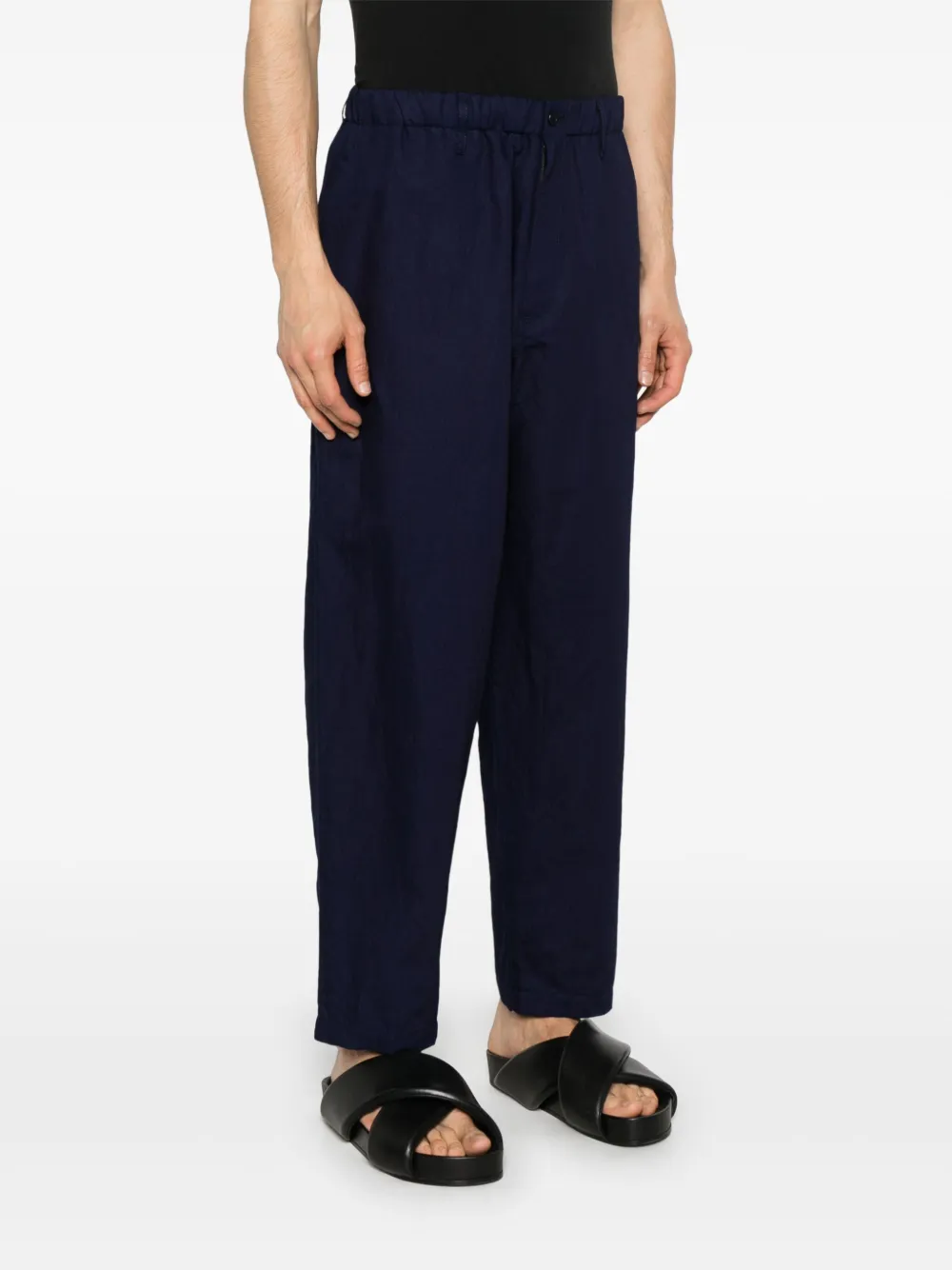Yohji Yamamoto Broek met textuur Blauw