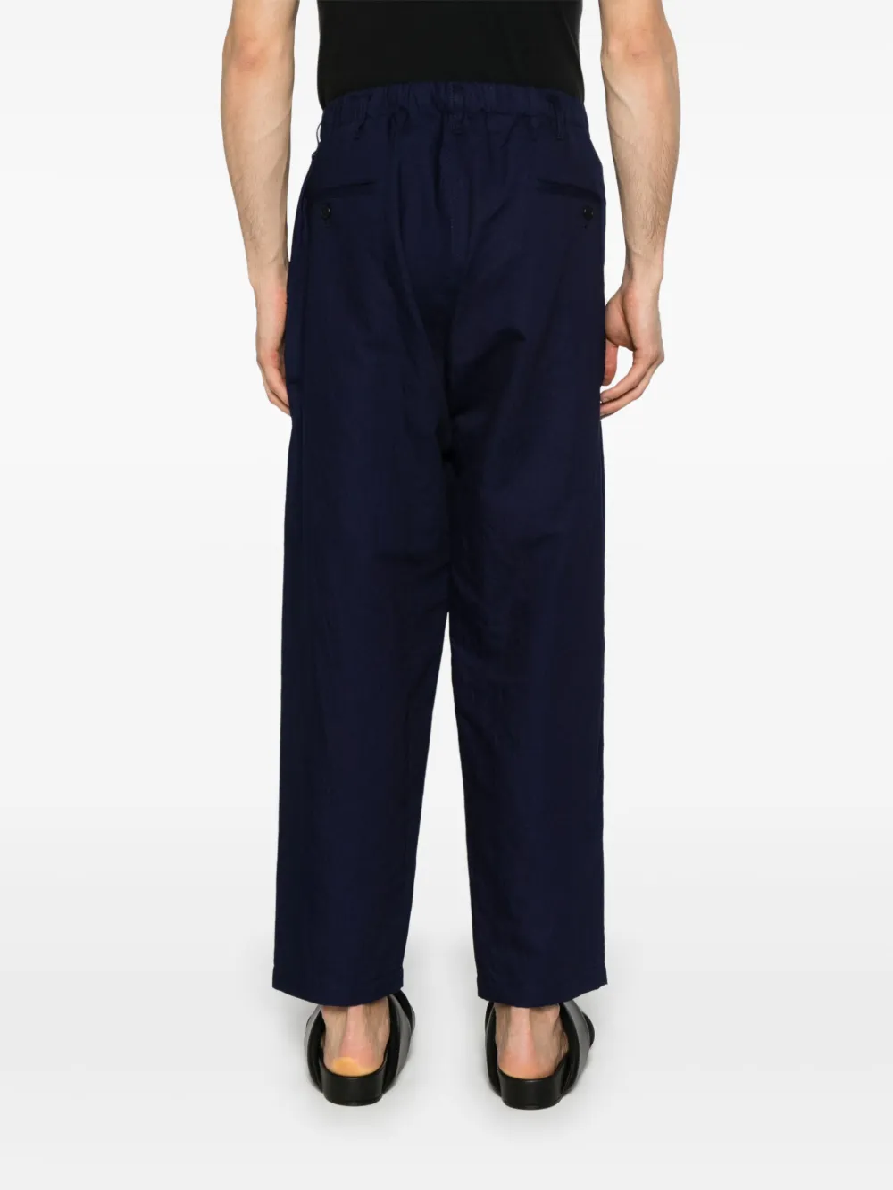 Yohji Yamamoto Broek met textuur Blauw