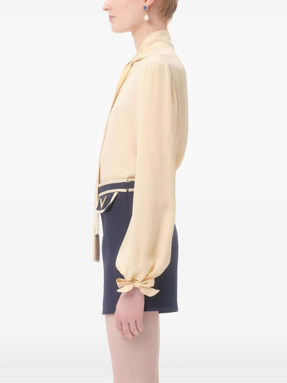 Valentino Garavani Crêpe de chine overhemd Geel