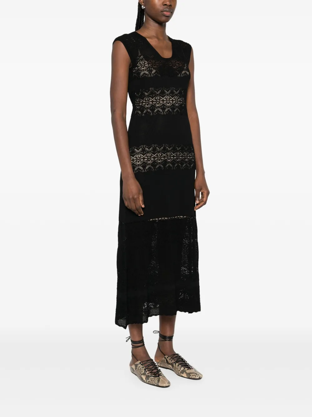 TWINSET CROCHET-DETAILED MAXI DRESS