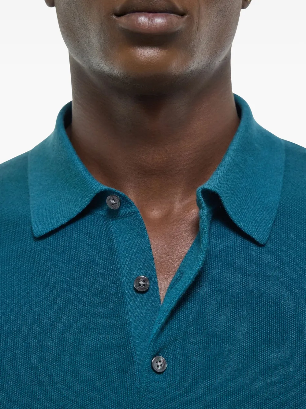 FURSAC Gebreid poloshirt Blauw