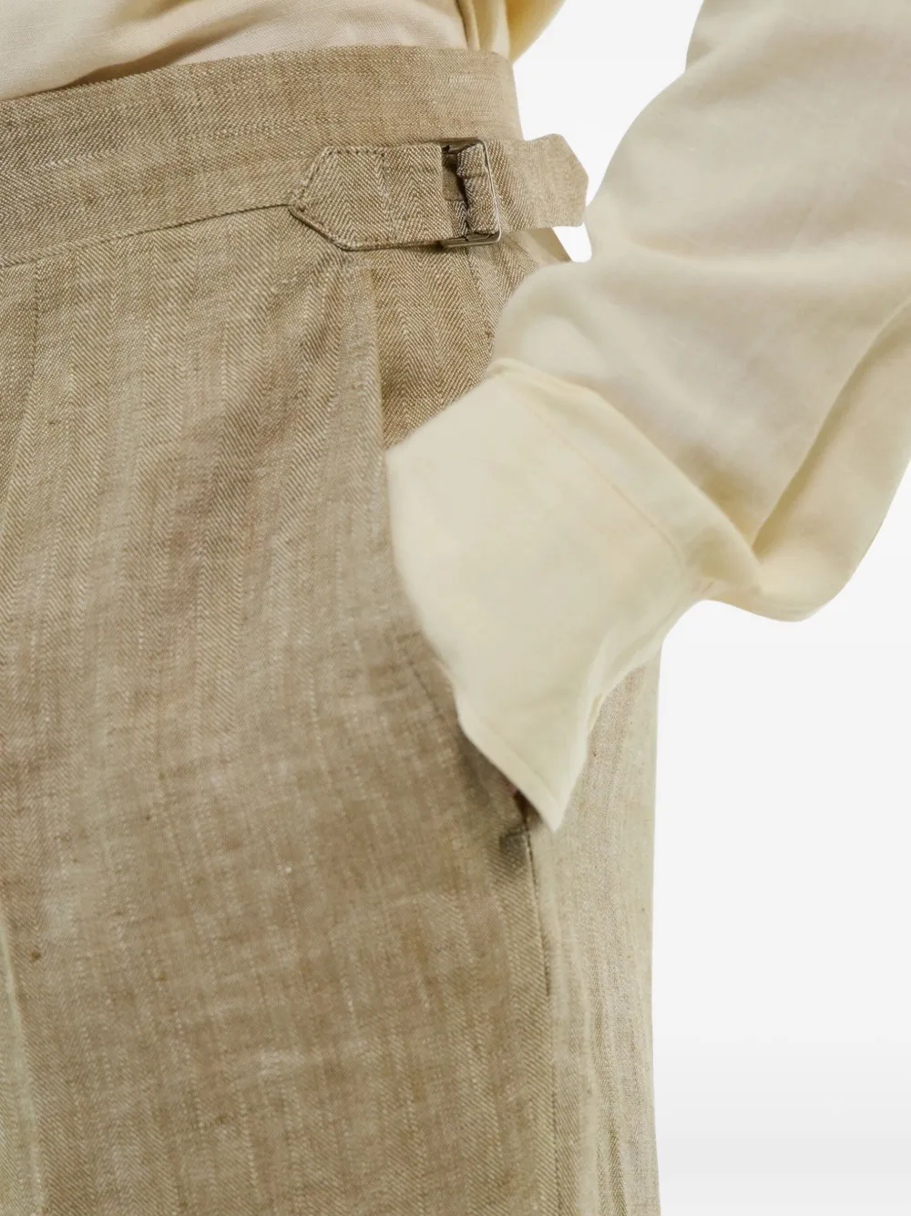 FURSAC Linnen plooibroek Beige
