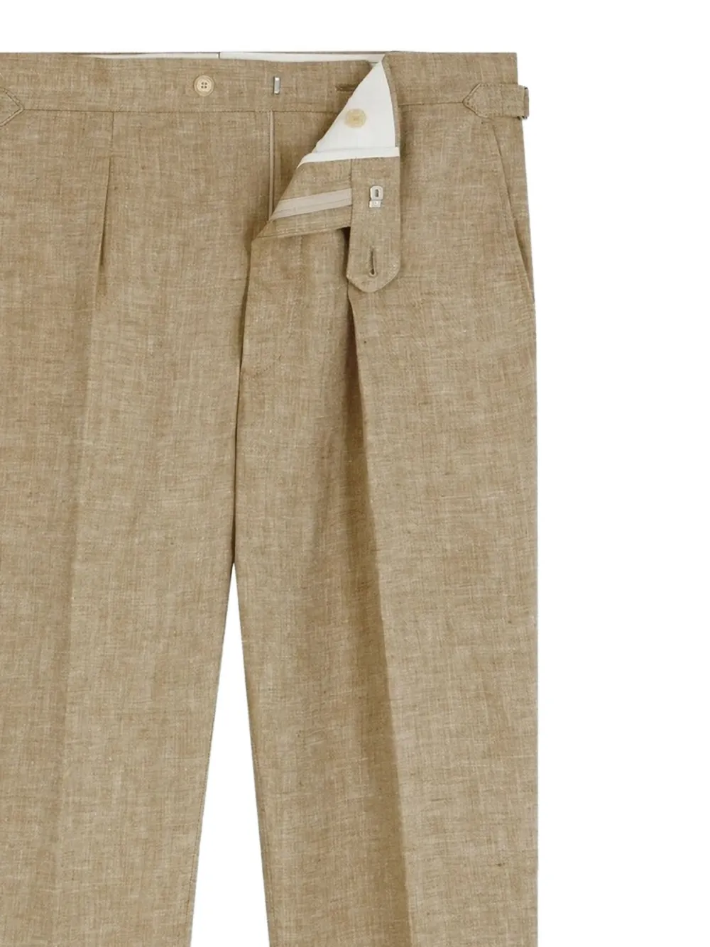 FURSAC pleated linen trousers - ニュートラル FURSAC pleated linen trousers - ニュートラル