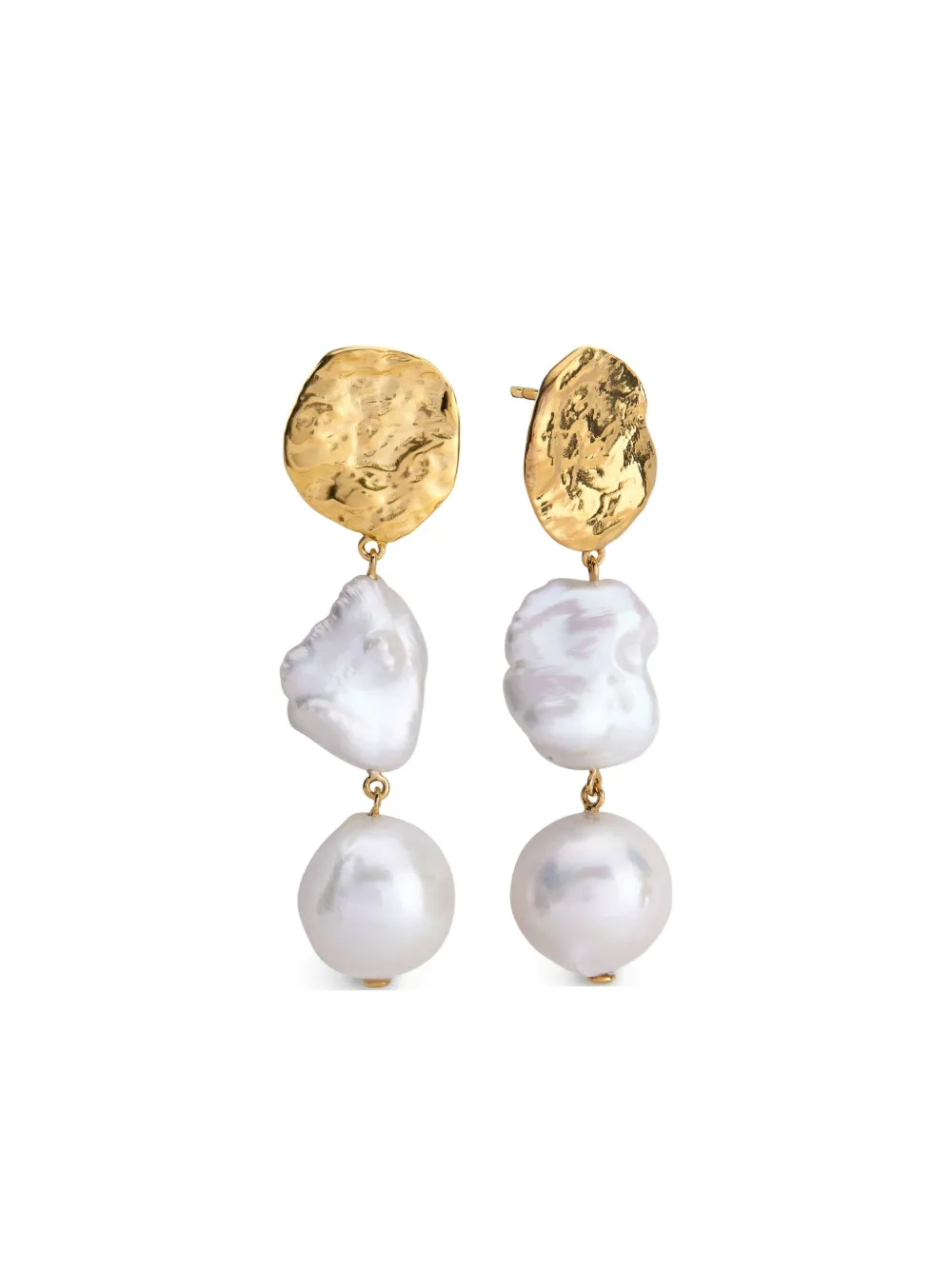 Capri gold-vermeil pearl earrings