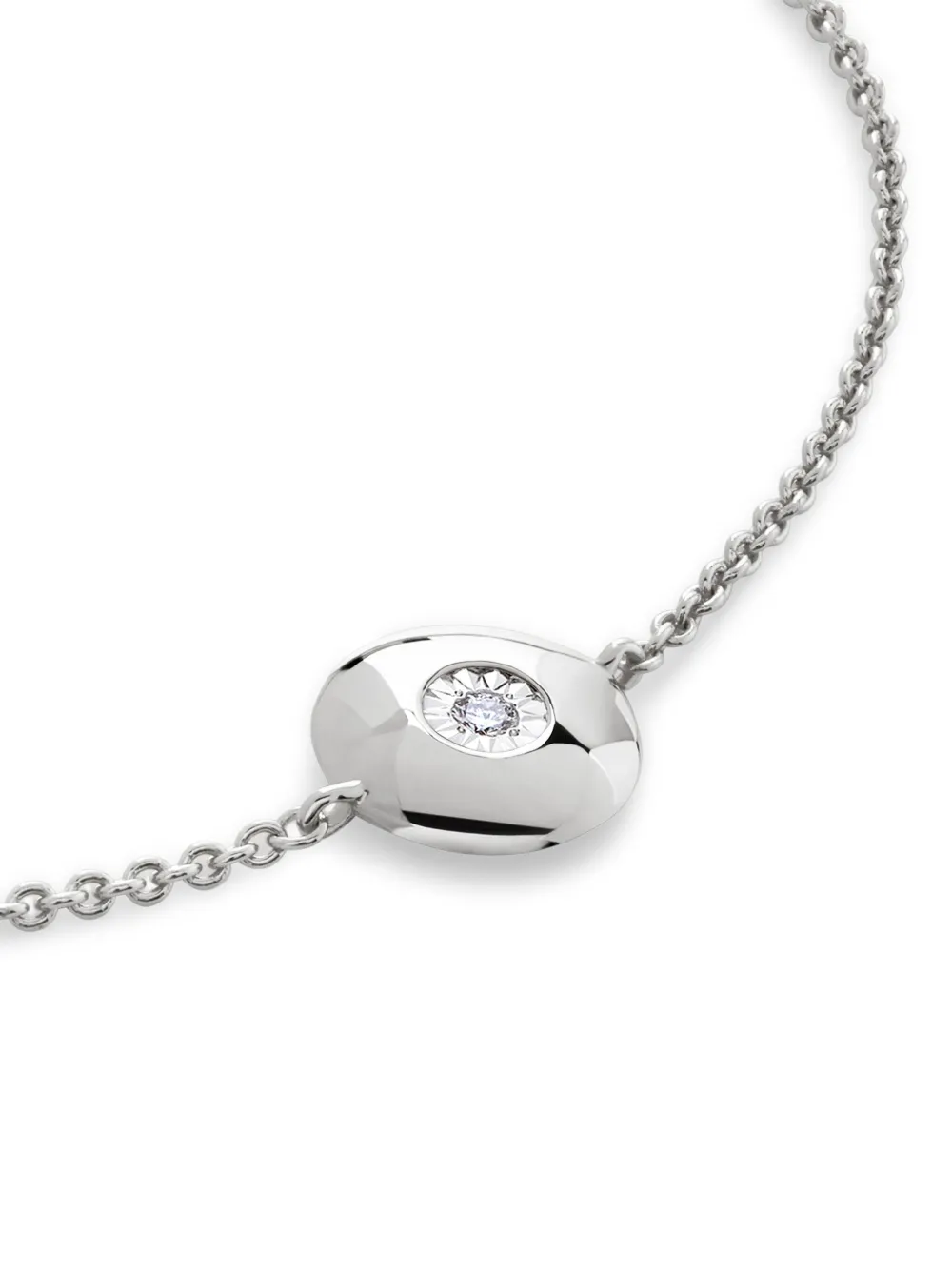 Monica Vinader Sterling Silver April Birthstone Chain Bracelet Lab Grown Diamond In Metallic