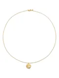 Monica Vinader hammered-disc pearl necklace - Gold