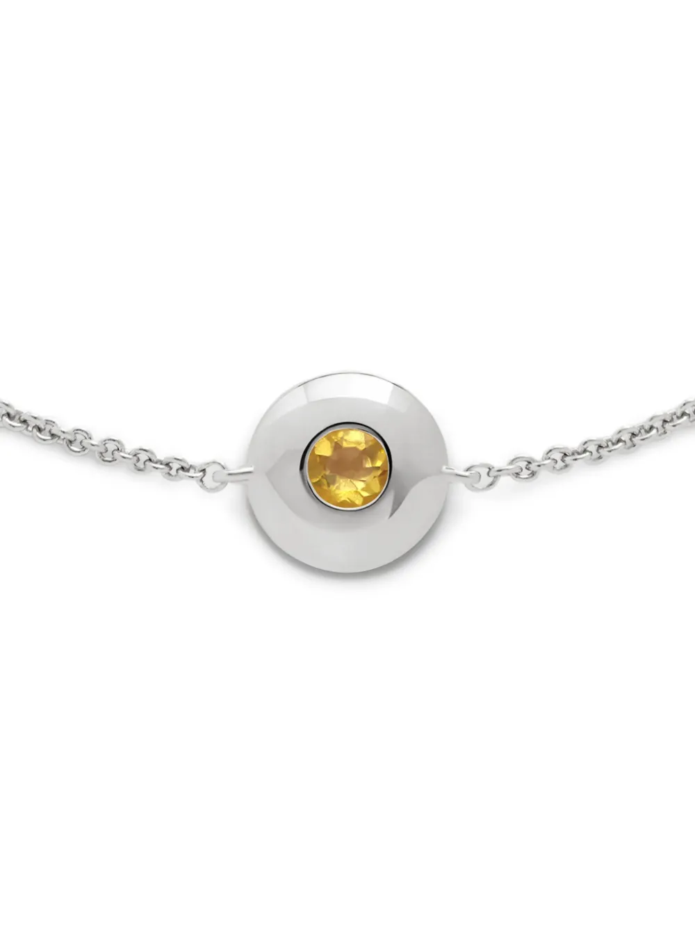 Monica Vinader Sterling Silver November Birthstone Chain Bracelet Citrine In Metallic