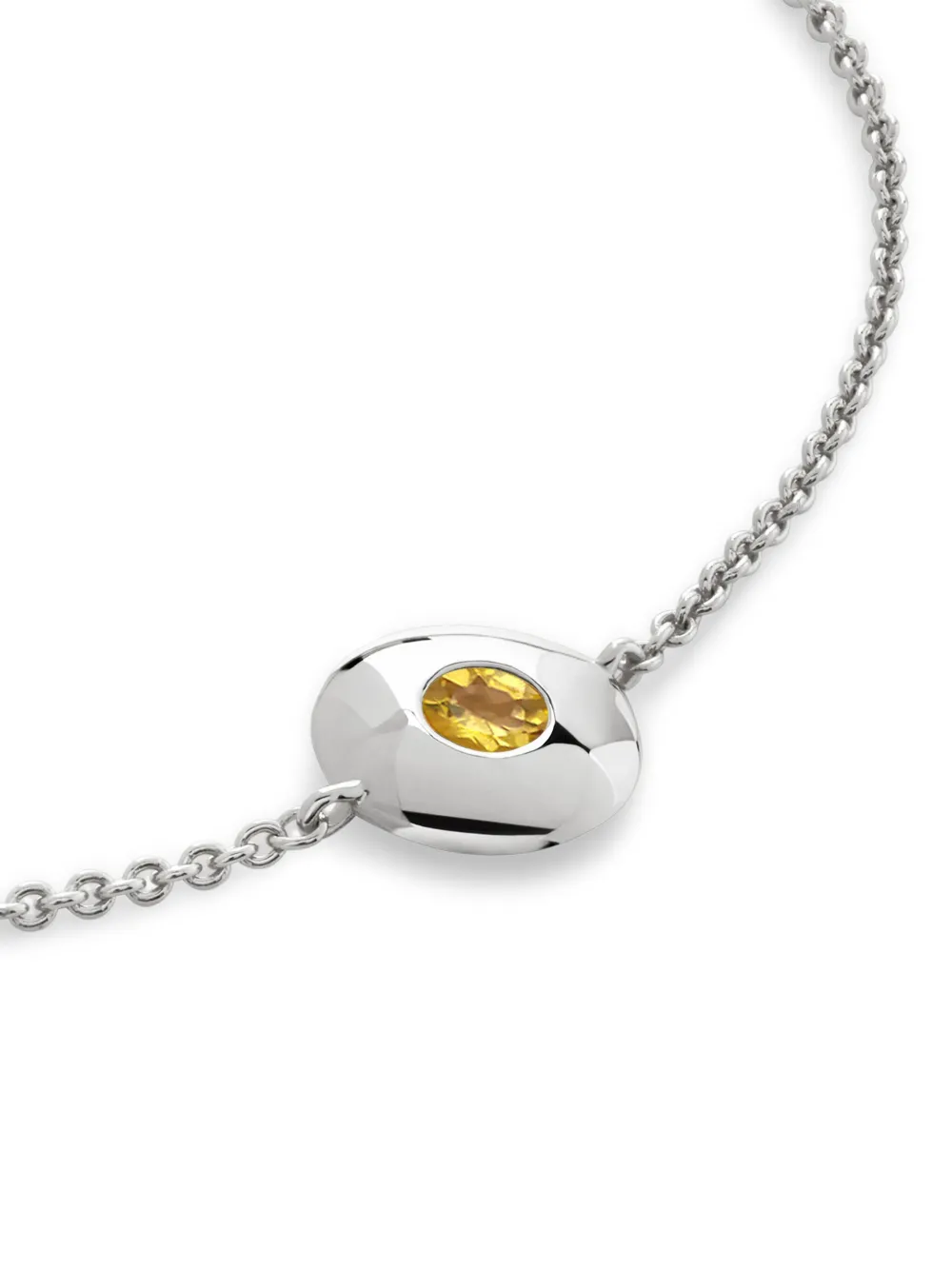 Monica Vinader Sterling Silver November Birthstone Chain Bracelet Citrine In Metallic