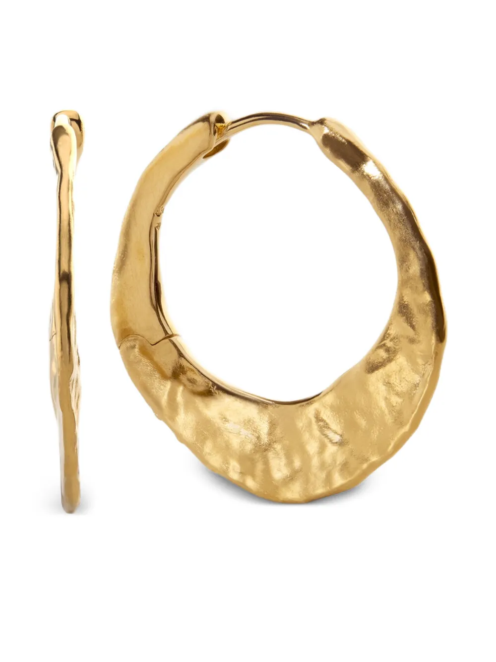 medium Capri hammered hoop earrings