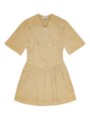 GANNI Dress In Yellow Printed Denim | Yellow