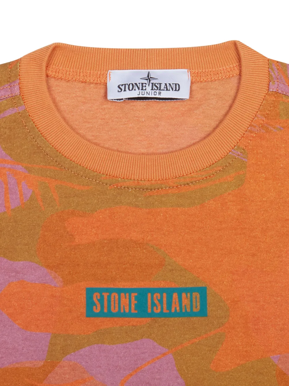 Stone Island Junior Katoenen T-shirt Oranje