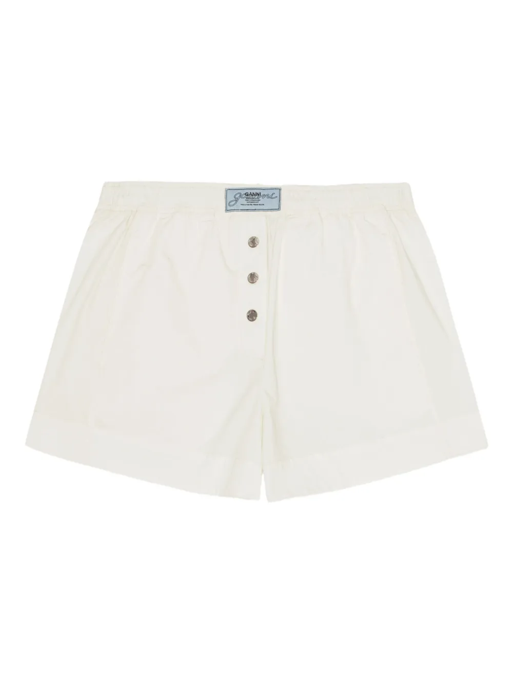 GANNI logo-patch shorts | White | Image 1