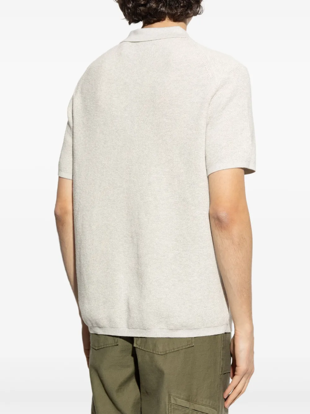 AllSaints Poloshirt met textuur Beige