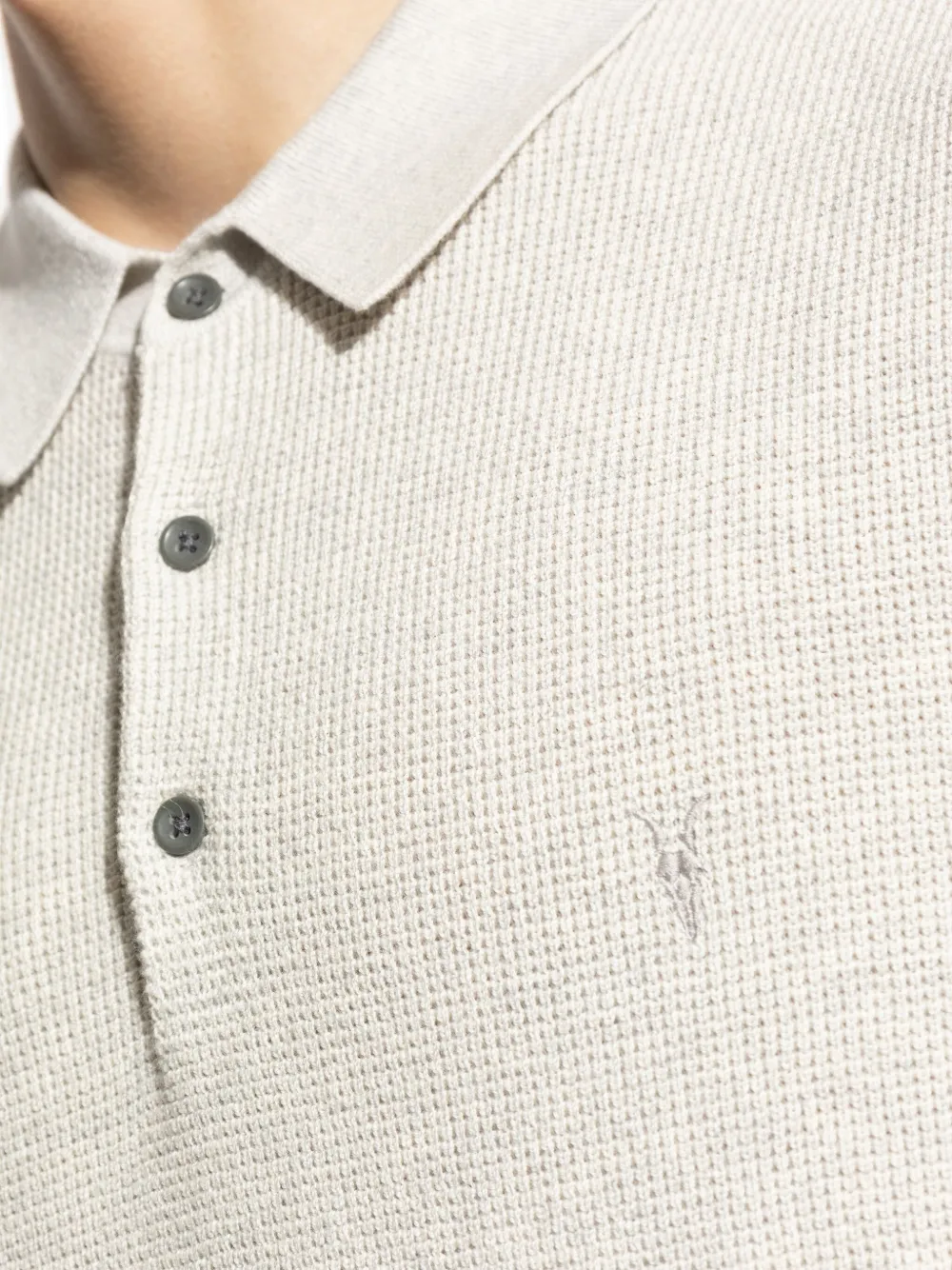 AllSaints Poloshirt met textuur Beige
