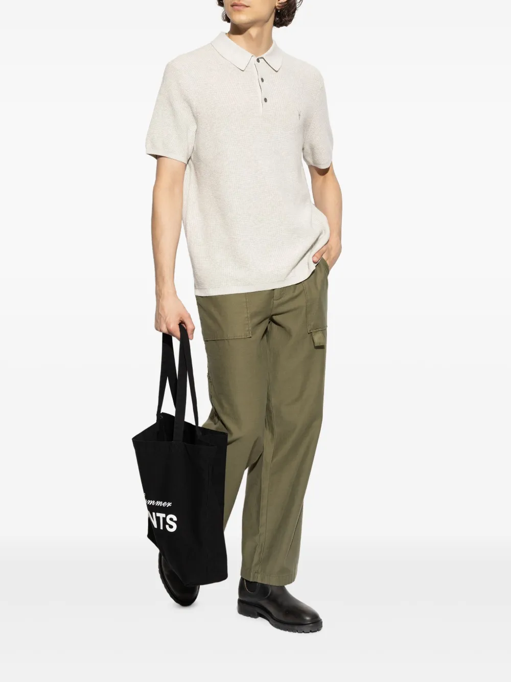 AllSaints playera tipo polo texturizada | Image 2