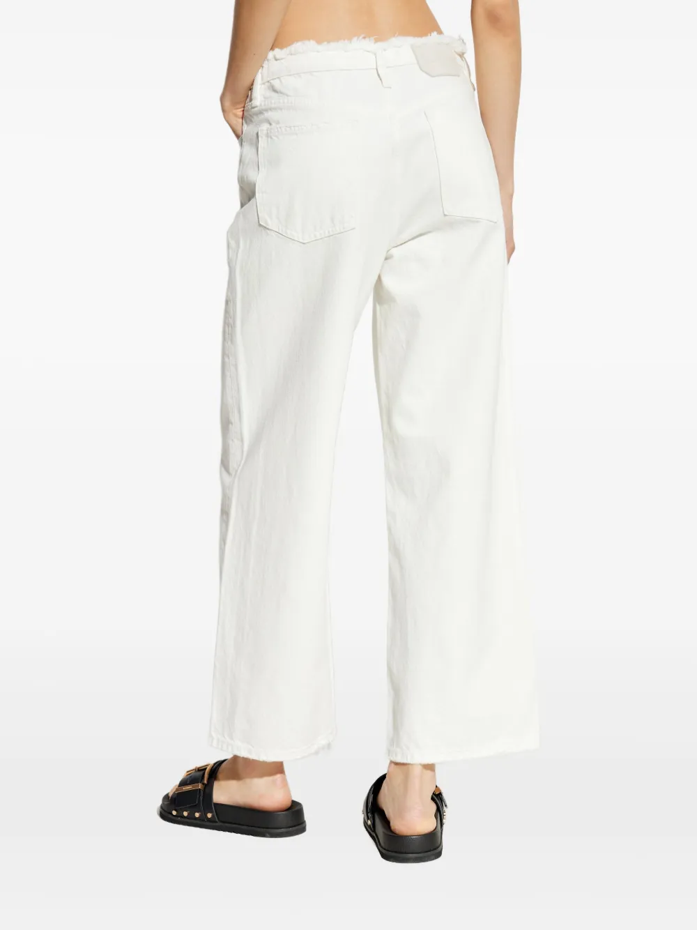 AllSaints Blake high waist jeans met wijde pijpen Wit