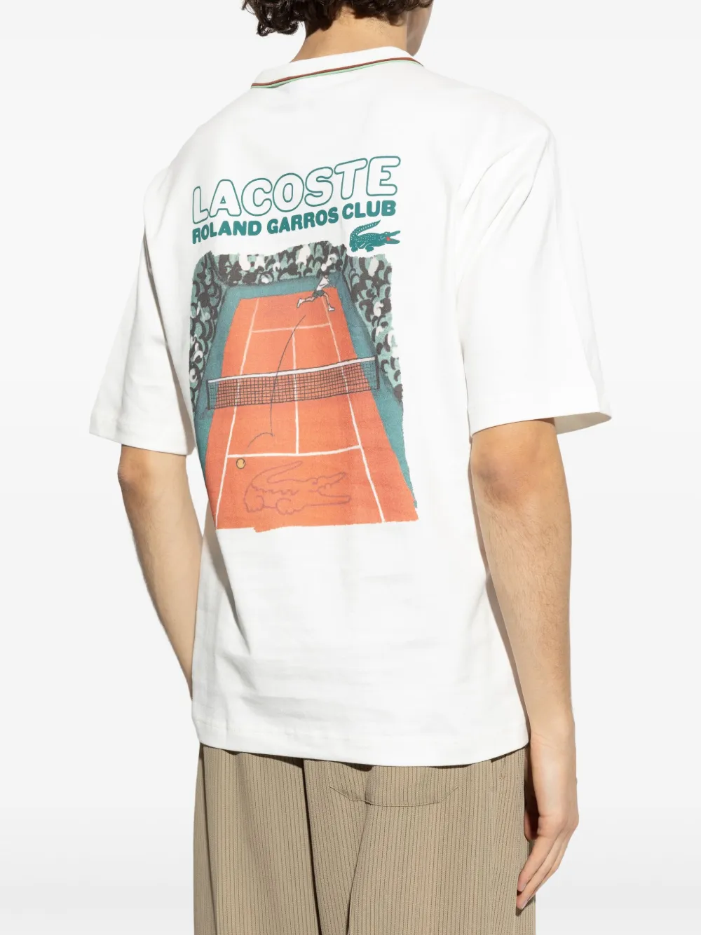Lacoste Katoenen T-shirt met logoprint Wit