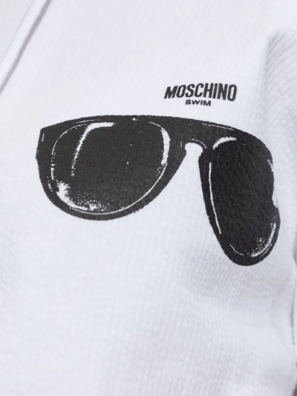 【関税込み】Moschino ホワイト プリント フーディ Moschino プリント パーカー | ホワイト | FARFETCH JP
