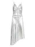 AllSaints Alexia metallic ruched slip dress - Silver